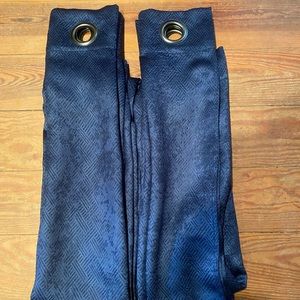 Navy Blue Blackout Curtains 84 x 37in Panels (2)